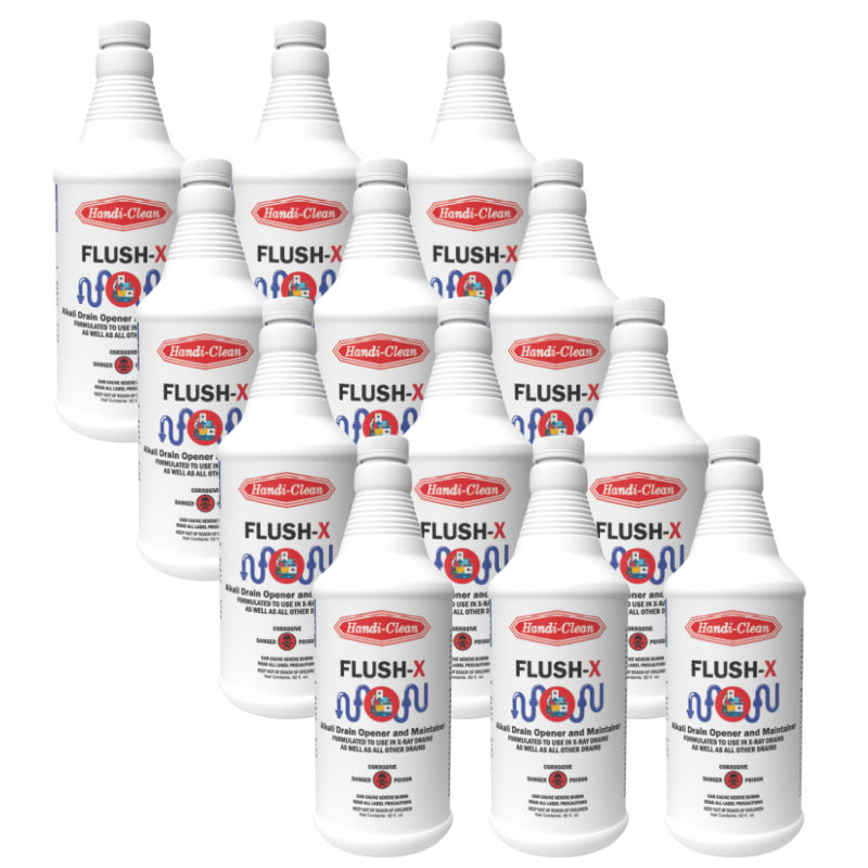 FLUSH X ALKALINE DRAIN LINE OPENER (12 QUARTS CASE)