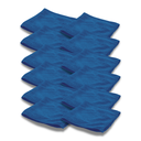 16" Microfiber Cloth, Round Corners, Blue, Pack of 12