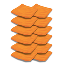 16" Microfiber Cloth, Round Corners, Orange, Pack of 12