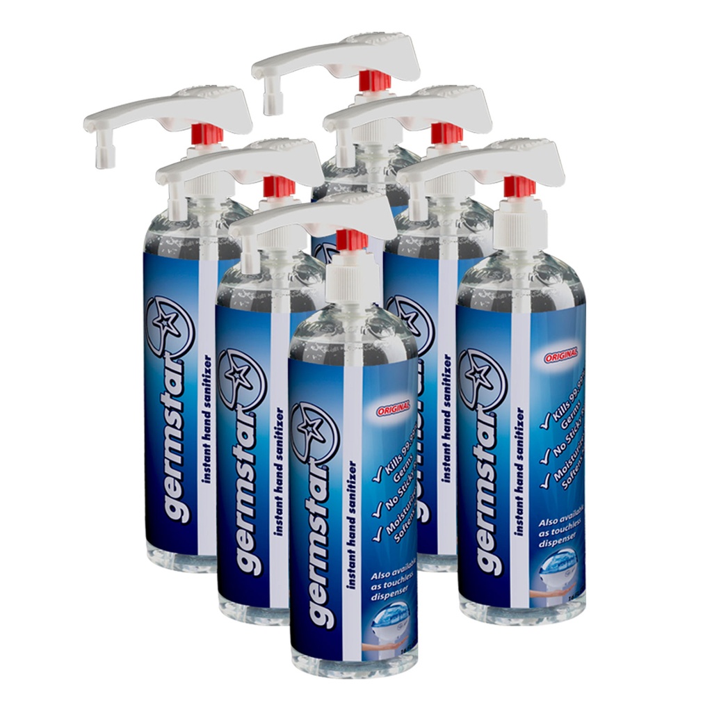 GERMSTAR  LIQUID SANITIZER . 16OZ PUMP BOTTLE / 12 PER CASE
