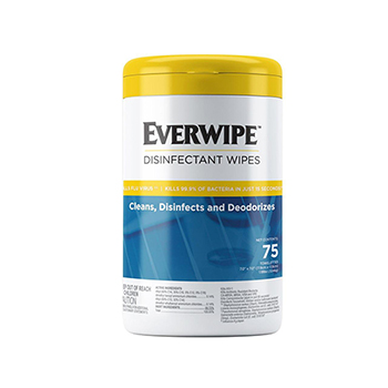 Everwipe Disinfectant Wipes - 75 wipes per tub (6 tubs/case)