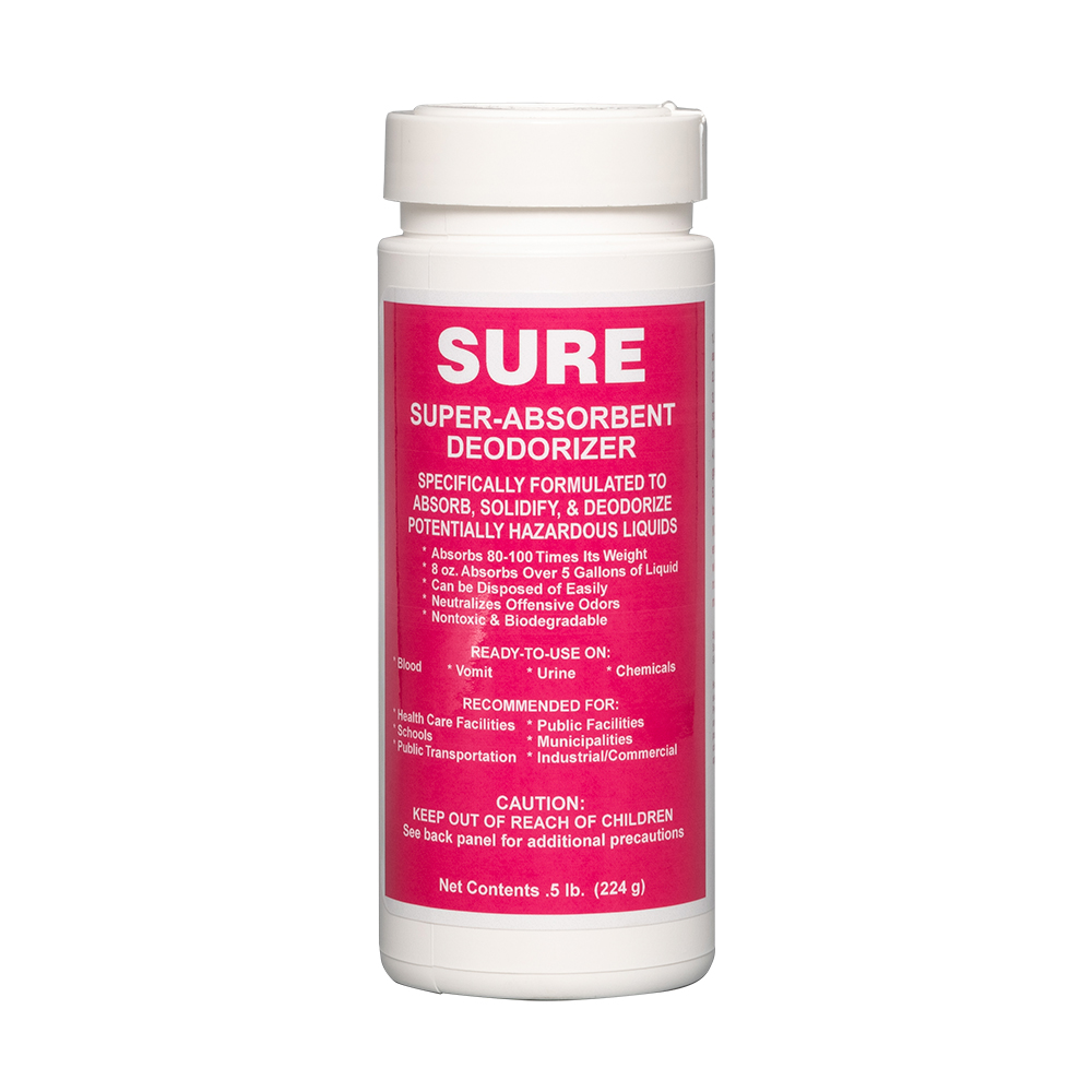 SURE SUPER-ABSORBANT DEODORIZER, .5 LB TUB, 12 TUBS/CASE