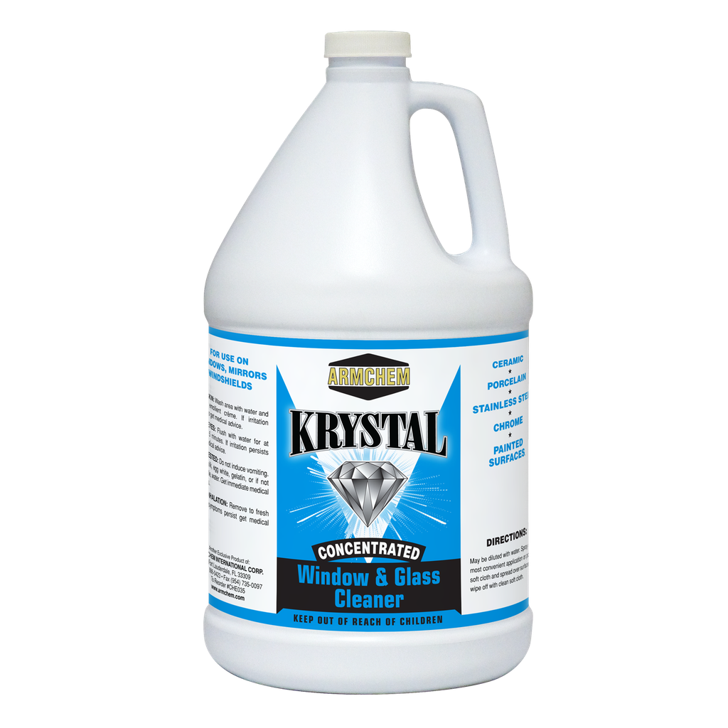 KRYSTAL CONCENTRATED WINDOW & GLASS CLEANER, GALLON BOTTLE, 4/CASE